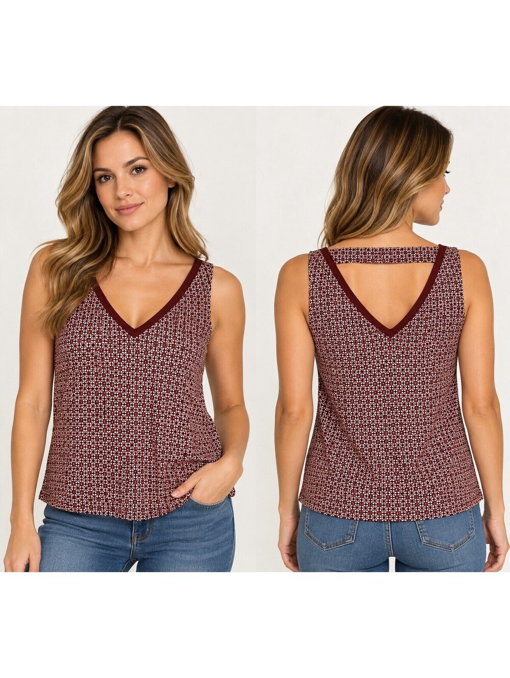Banana Republic Halter V Neck Tank Top Size Small Dark Rust Brown